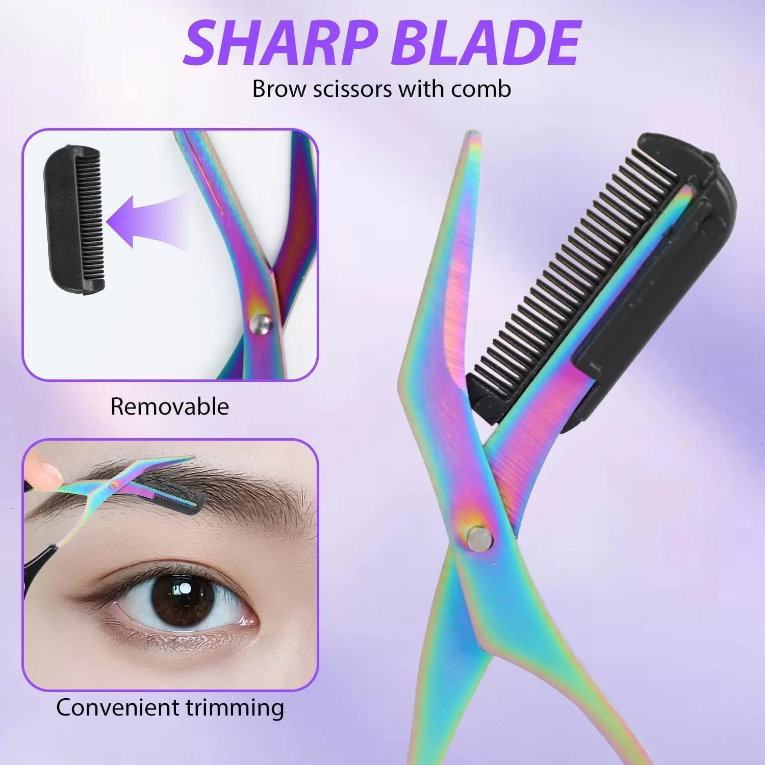 123PCS Eyebrow Trimmer Scissor2024 Stainless Steel Scissors with Comortable Non Slip Professional Trim 250516