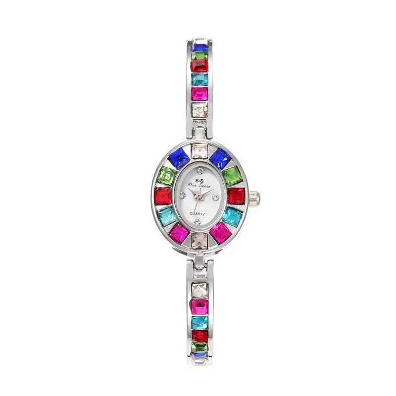 Luxury Rainbow Rhinestone Watch Women Ladies Bracelet Watches Fashion Gift Quartz Wristwatch Dropshipping Reloj Mujer XJ250527