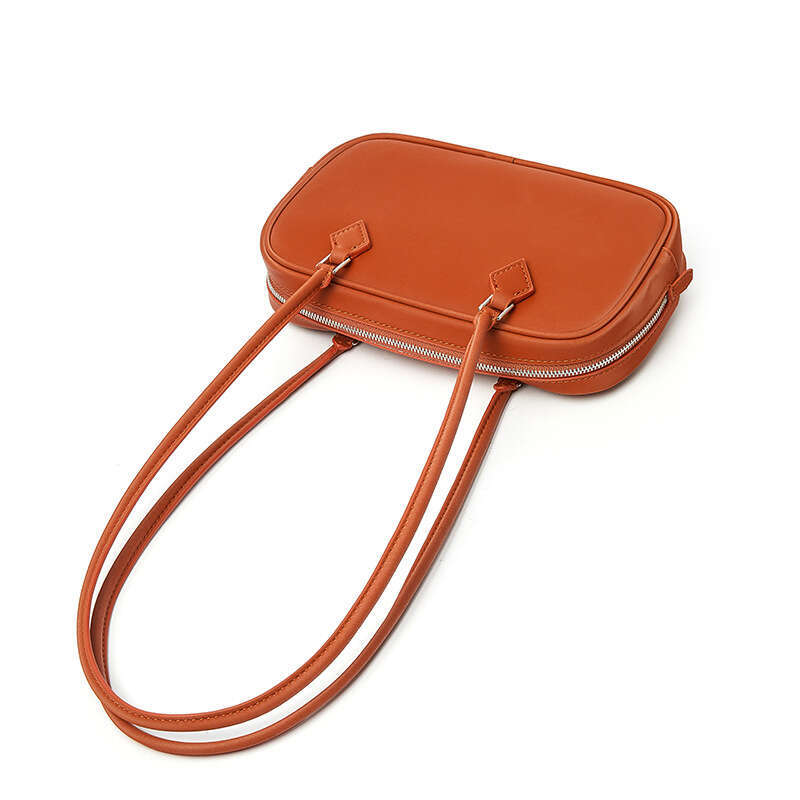 Korean Style Niche Handbag 2024 New Genuine Leather Women's Satin Cowhide Casual Large Capacity Shoulder Crossbody Bag for Women