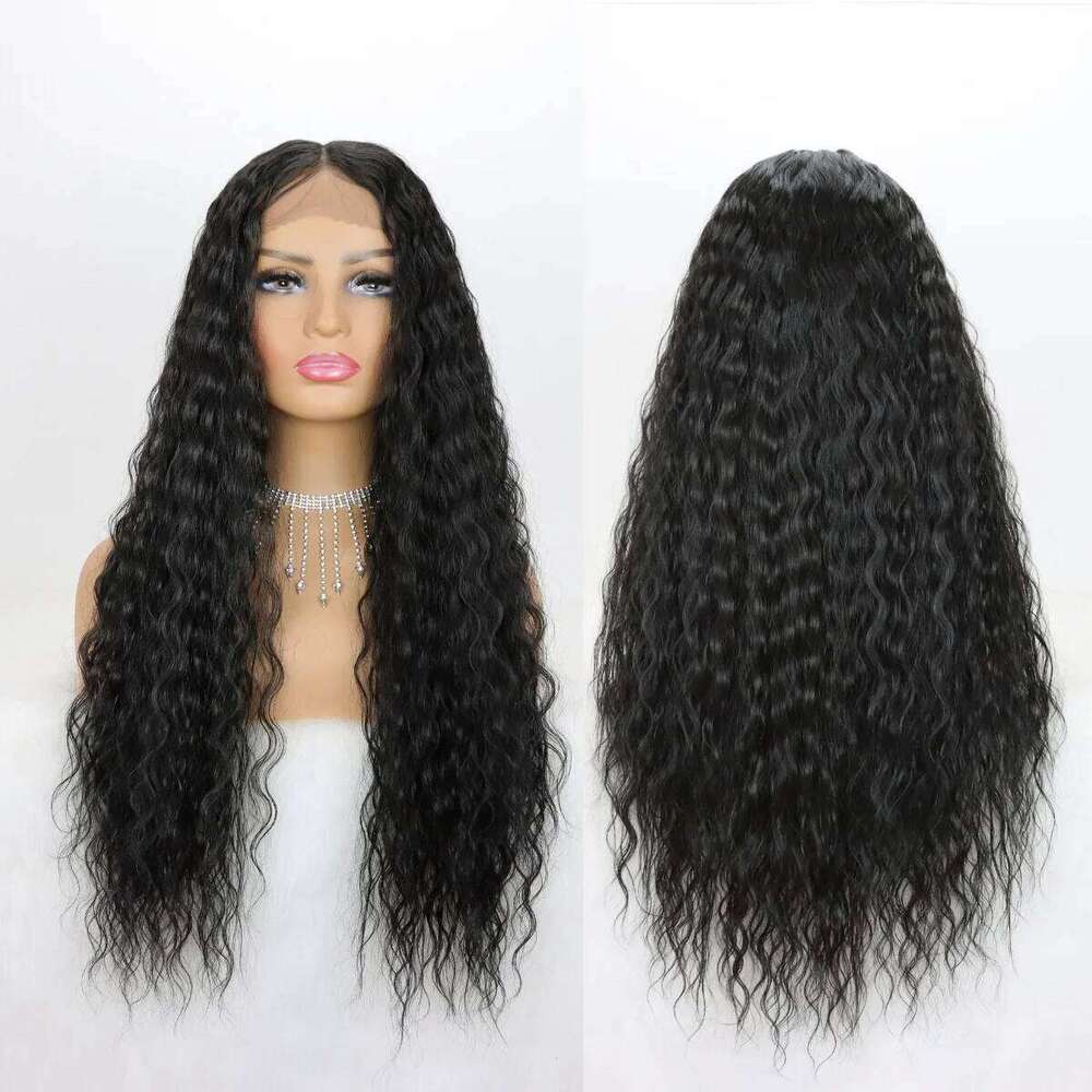Wave Frontal 13X4 Deep for Black Women Curly Synthetic Front Wig Glueless Lace Wigs