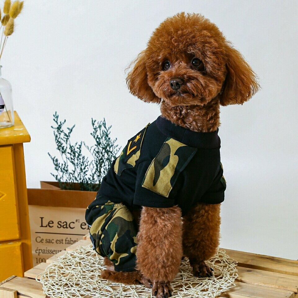 Pet clothing camouflage sticker bag four legged suit