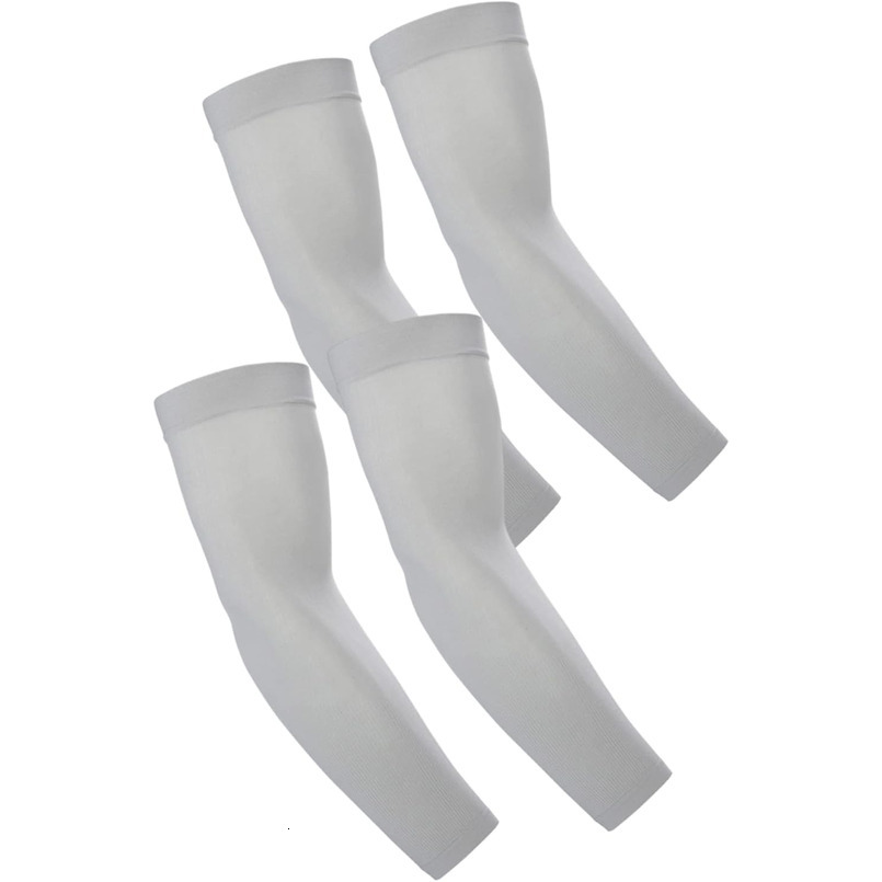 2 Pairs Compression UV Protection Cooling Sun Tattoo Cover Up Basketball Arm Sleeves Football