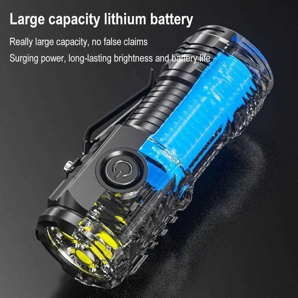 Three-Eyed Monster Mini Flash Super Power Flashlight Strong Light Rechargeable Super Bright Portable Lighting XJ250529