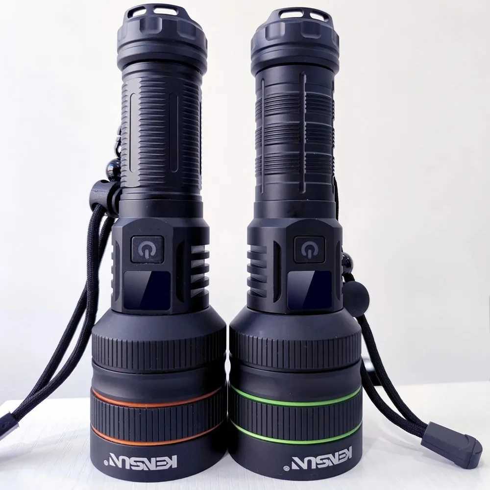 Strong Light Lantern High Power LED Flashlight USB Rechargeable Powerful Tactical Torch Super Long Range Lamp Outdoor FishingXJ250529