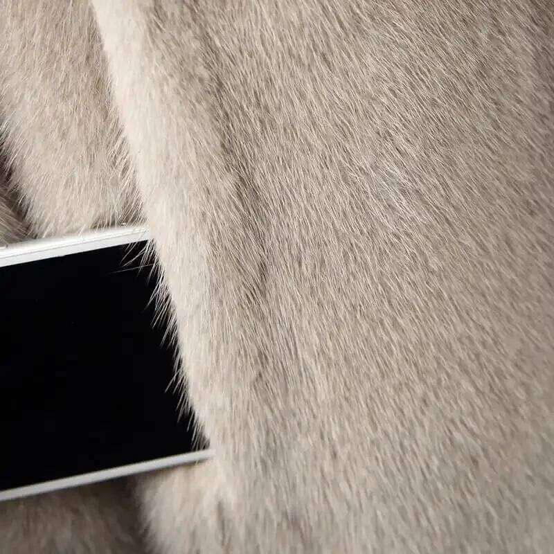 2024 New Women Warm Hooded Jacket Imitation Mid-Long Fur Coat Mink Female Oversized Mother Winter Pa