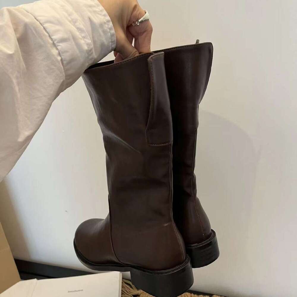 Korean Style Two-Way Split Fold Martin for Women, Autumn Winter Chunky Heel Western Cowboy Mid-Calf Short Boots, Chelsea Boots