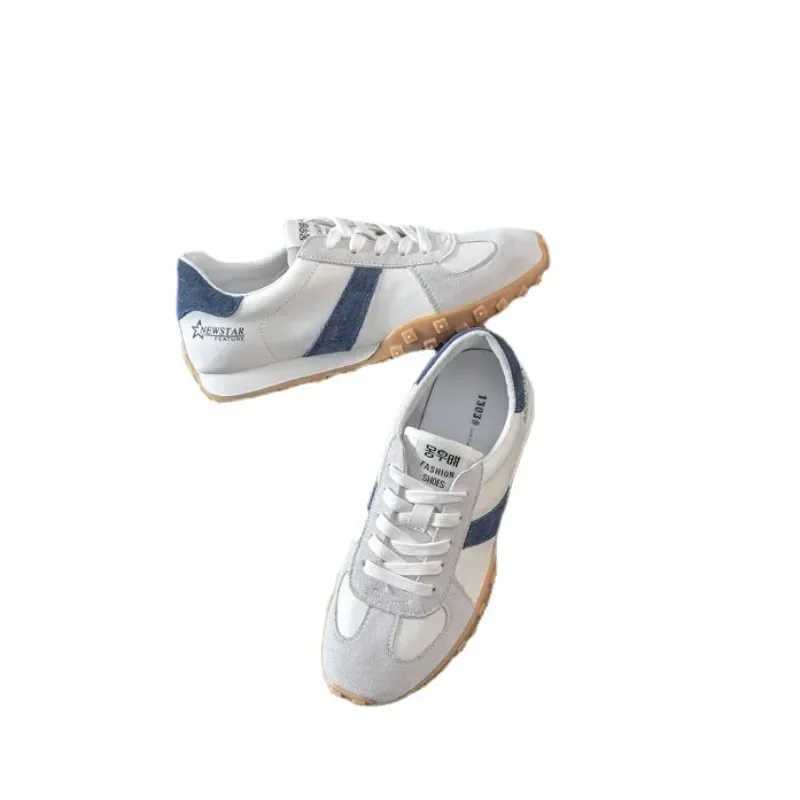 Women Soft Leather Shoes Comfortable Breathable Casual Sneaker 2025 Korean New Lace Up Non-slip Flat Sports Shoes Running Shoes XJ250529