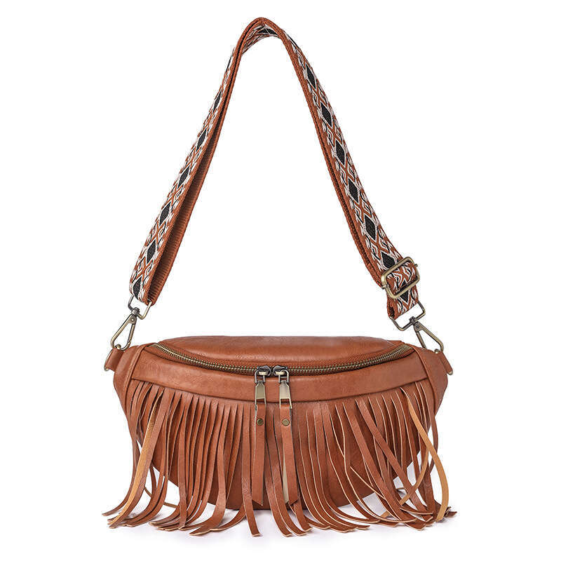 Crossbody Summer Tassel Pleated Chest Macaron Color Women's Small Bag Bags B5