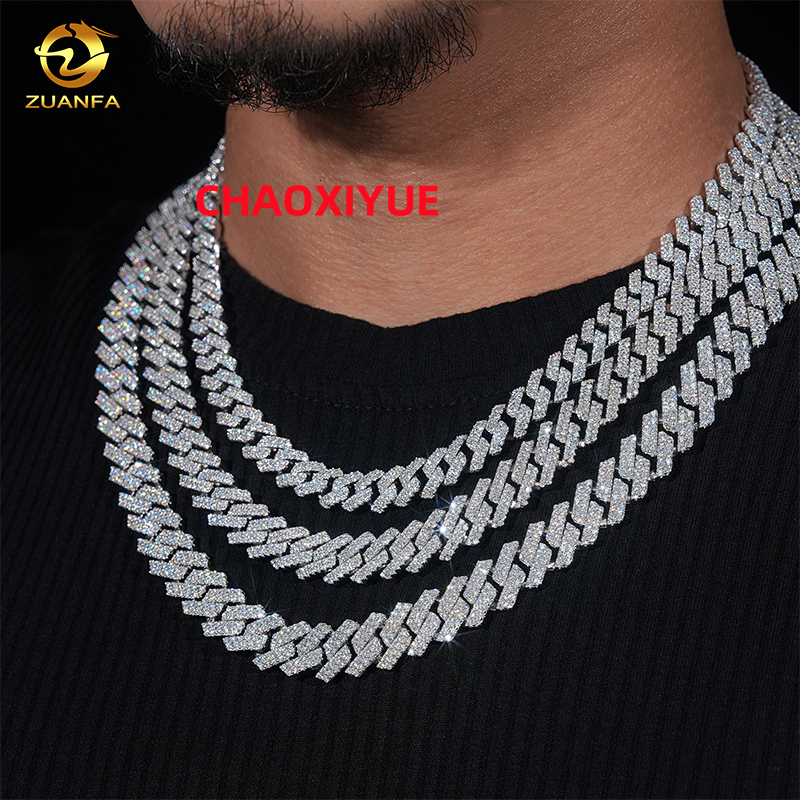 Cheap Price 8MM 10MM 12MM 13MM Vvs Moissanite Cuban Link Bracelet Men Fast Delivery Hip Hop Style Iced Out Diamond Cuban Chain