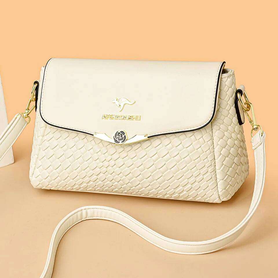 Handbag Designer Pu Leather Knitting Shoulder Messenger Crossbody Bags For Women Mother Bolsa Ladies Hand Bag
