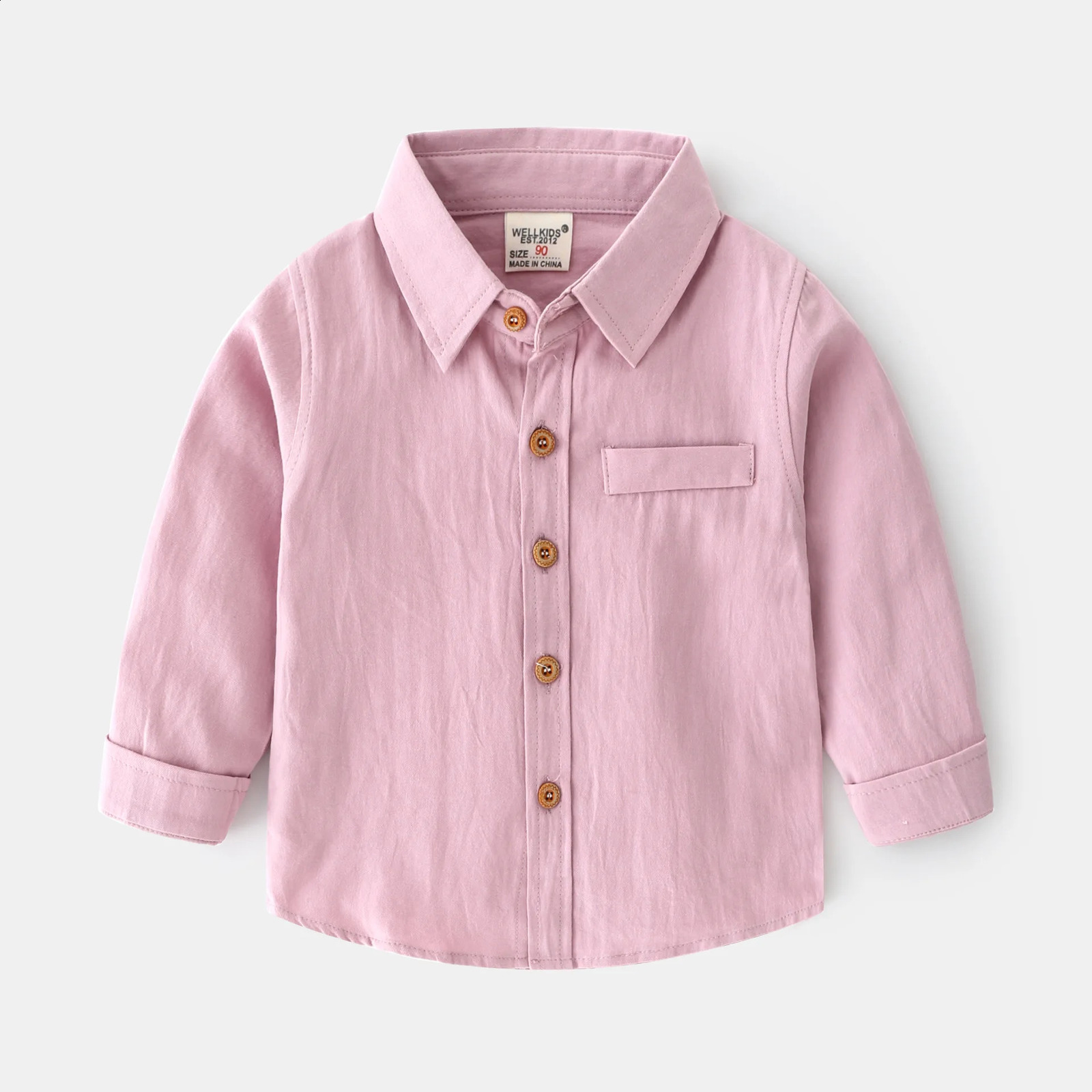 Baby Boys Long Sleeve Shirt Solid Color Boys Bottom Shirt 250526