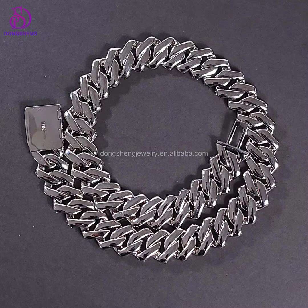 Custom Fine Jewelry 18mm 20mm Hiphop Necklace 925 Sterling Silver Ice Out Vvs Moissanite Diamond Cuban Link Chain