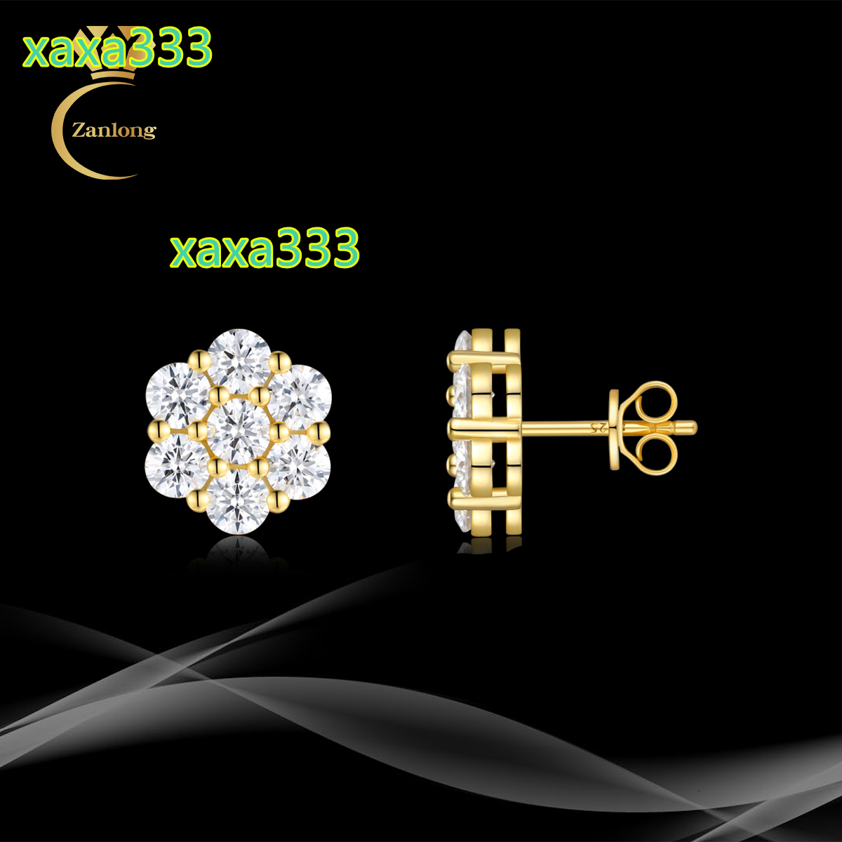 Cluster Flower S925 VVS Moissanite Earrings for Men and Women 925 Sterling Silver Moissanite Stud Earrings with GRA Certificate