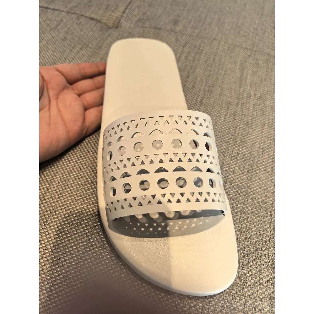 Sheepskin Version ~ Korean Style Laser Carved Hollow Out One-Strap for Women Outdoor 2025 Summer Fashion Flat Sandals