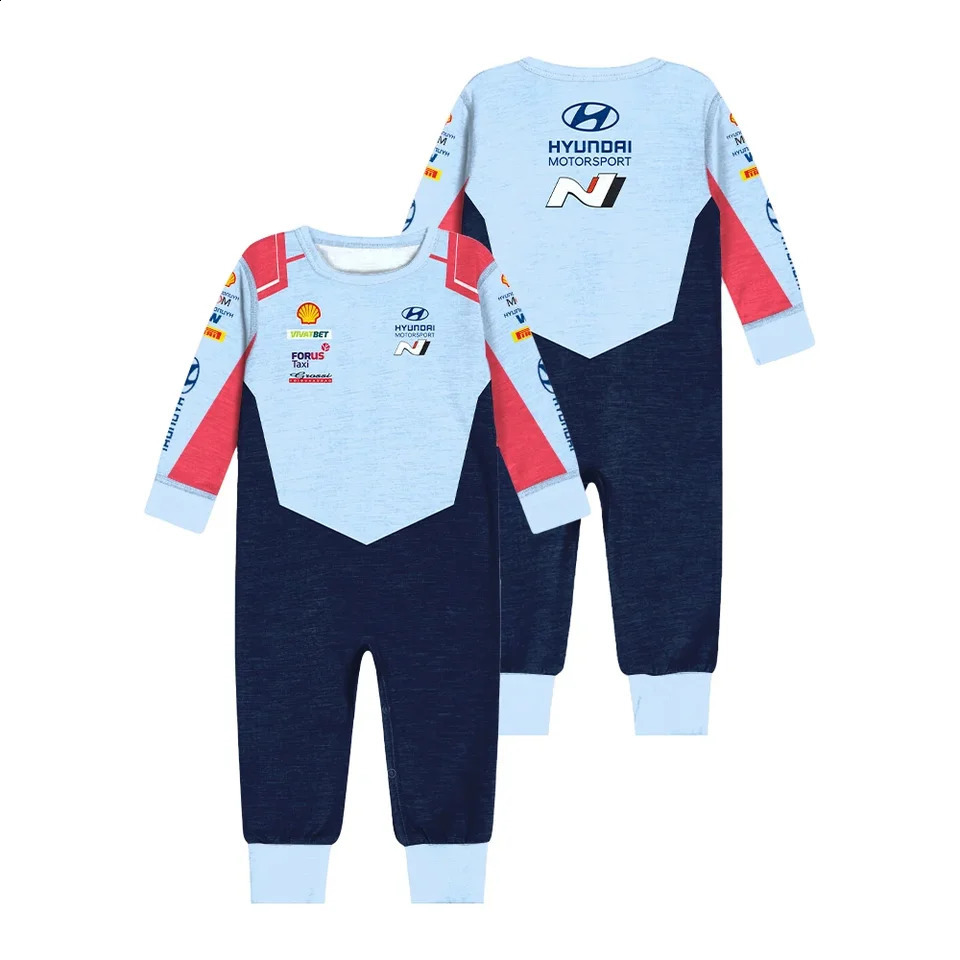 WRC Outdoor Extreme Sport Wild Racing 3D Print Fast Drying Breathable Baby Crawling Clothes Selling Baby Cotton Jumpsuit 250528