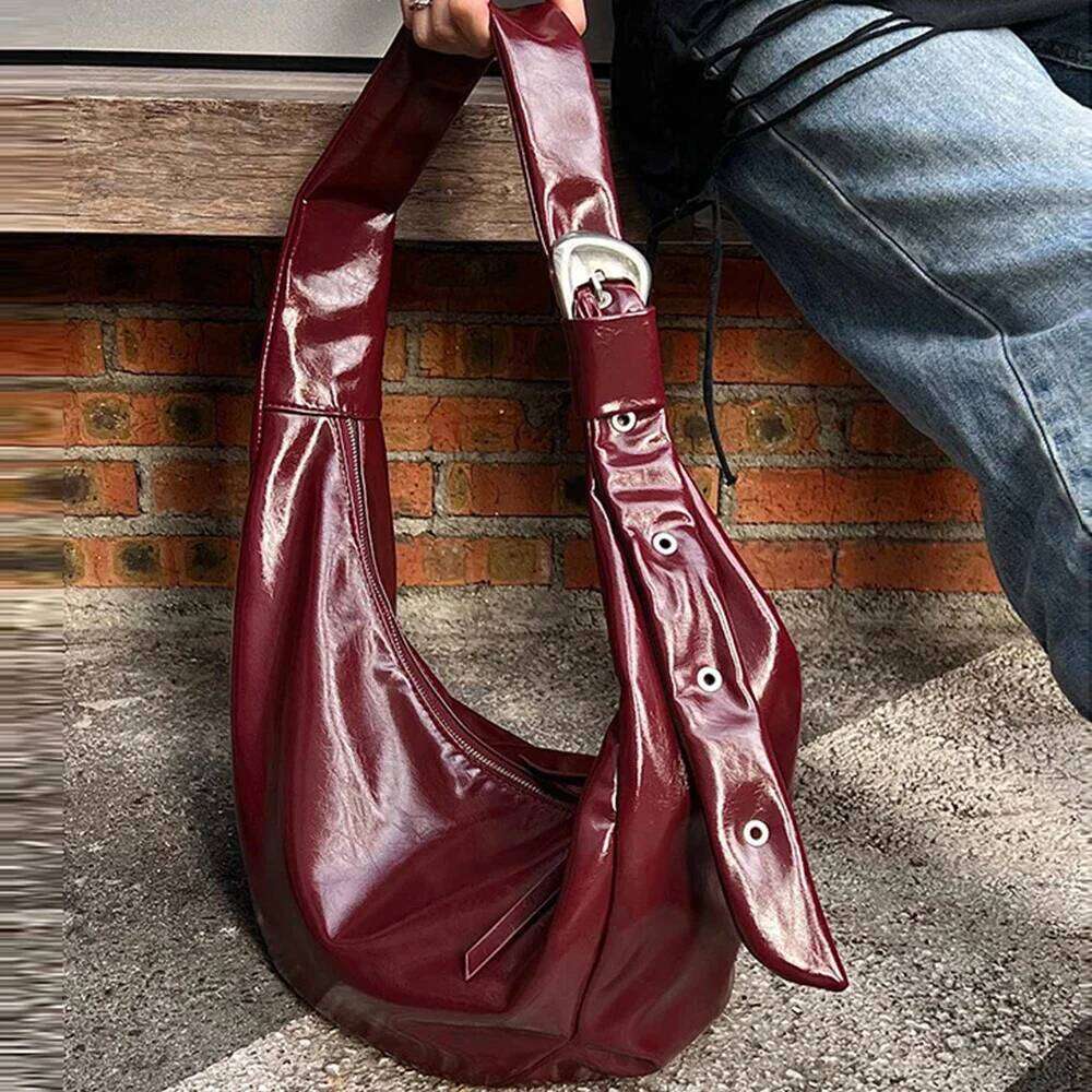 Women's Bags Designer Soft PU Leather Shoulder Half Moon Cloud Tote For Large Capacity Crossbody Bags Wide Strap Hobo Women Bag