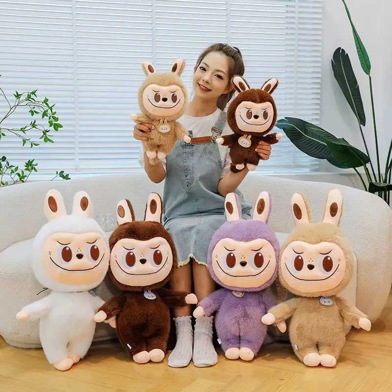 25cm Labubu Ragdoll Plush Toys Mink Fur Cute Rabbit Ragdoll Accompany Sleep Plush Toy Pillow ChildrenS Christmas Gift Z250529