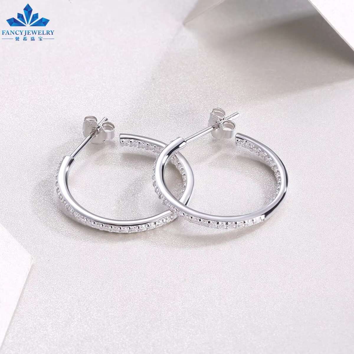 2025 Cheap Price Pass Diamond Tester 925 Silver 2mm Moissanite 18k Gold Plated Ladies Hoop Earrings for Men Women