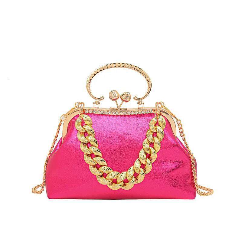Women Gold Green Chain Messenger PU Leather Shoulder Bags Shell Clip Designer Handbag And Purse Wedding Clutch