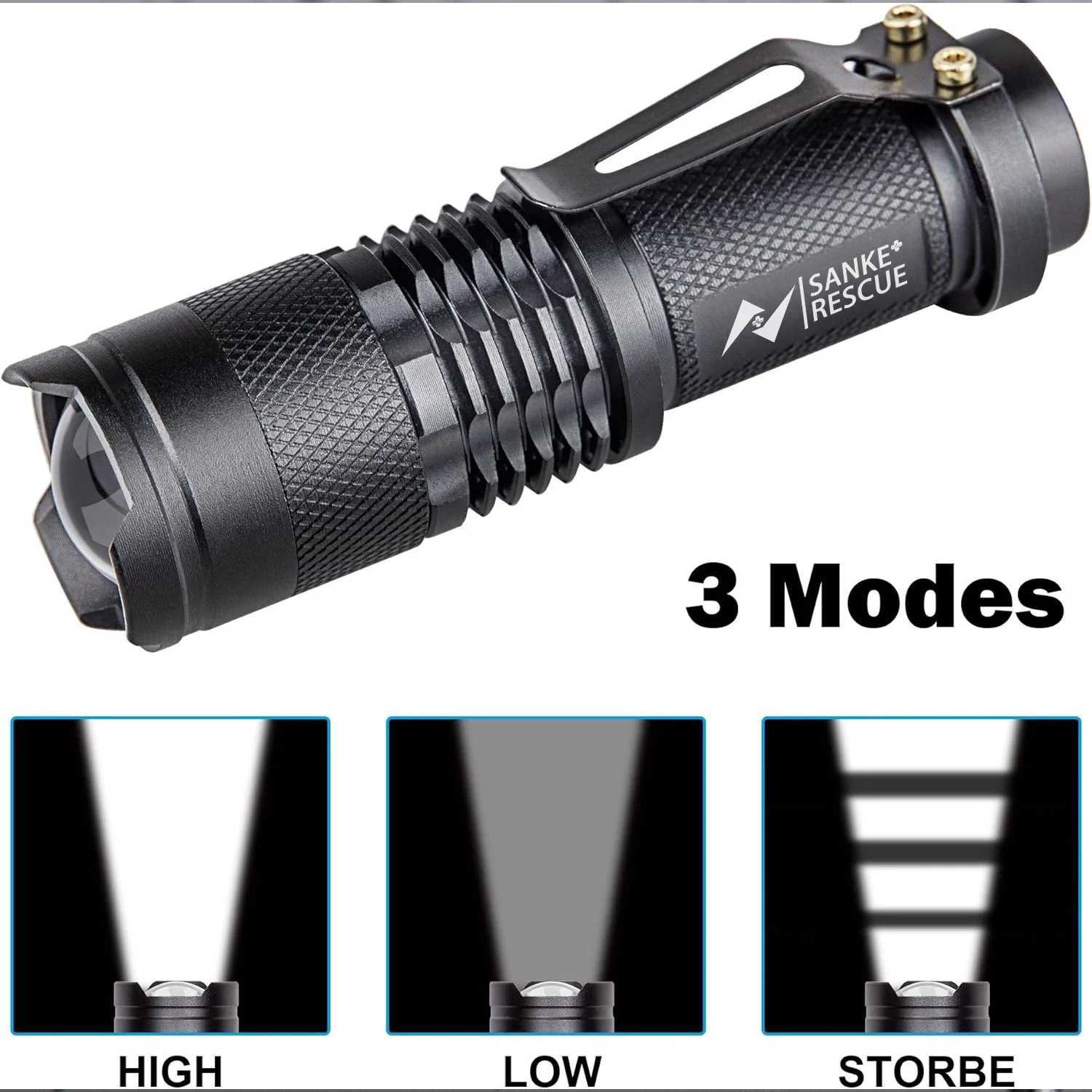 1-5 Waterproof Tactical Flashlights Portable LED Camping Lamps 3-Mode Handheld Powerful LED Torch Light Lanterns Self Defense XJ250529