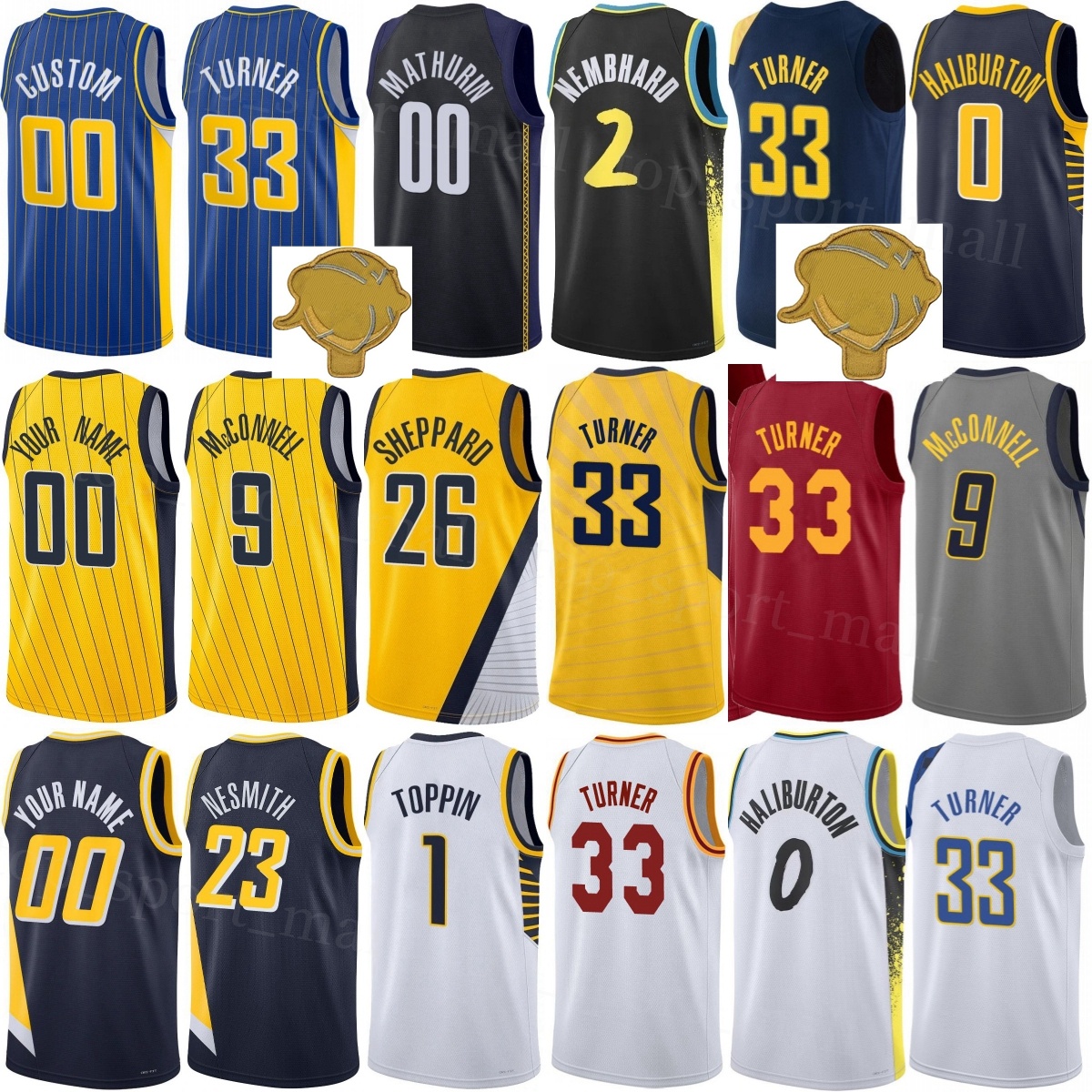 Print 2025 26 Basketball Aaron Nesmith Jersey Andrew Nembhard Bennedict Mathurin Pascal Siakam Tyrese Haliburton TJ McConnell Obi Toppin Shirt Men Women Kids