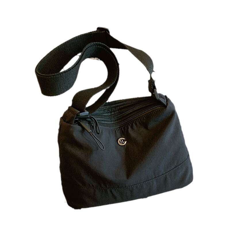 Multi-Layer Large Capacity Nylon Waterproof Small Square Simple Versatile Textured Crossbody Niche Commuter High-End Shoulder Bag B5