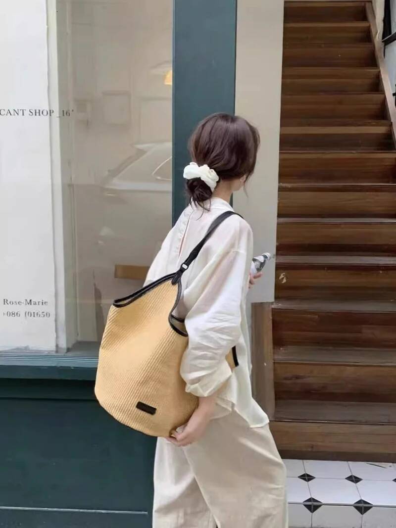 Summer Straw For Women Hollow Raffia Crochet Beach Bags Rattan Woven Shoulder Bag Fashion Weaving Ladies Tote Handbags