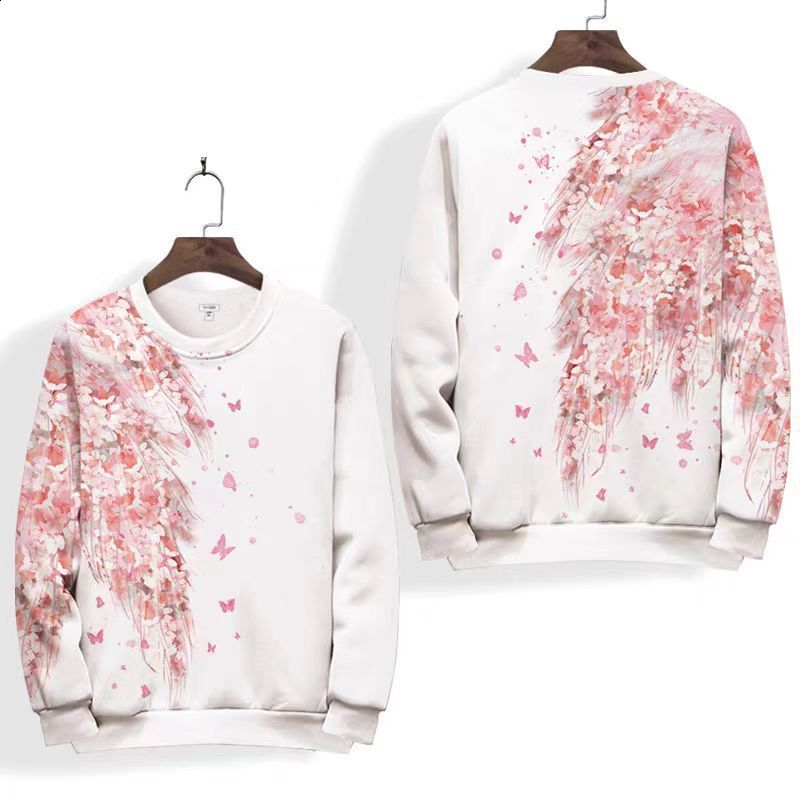 Wings Trendy Loose American Style Sweatshirt 3D Print Unisex Crew Neck Spring Autumn High-end Feel Jacket Plus Size Fashion Jacket