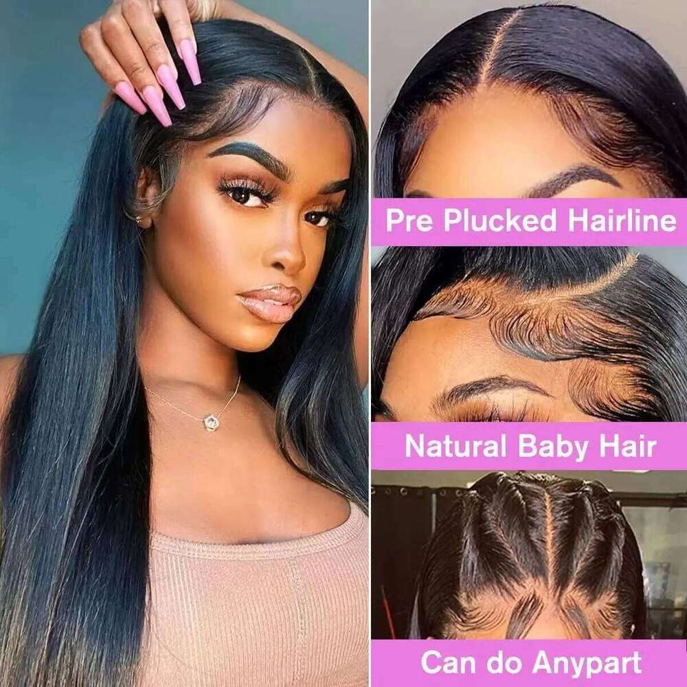 HD 360 Frontal Wigs Straight Lace Front Human Hair 13x4 13x6 30 32 34 Inch 4x4 Closure Wig