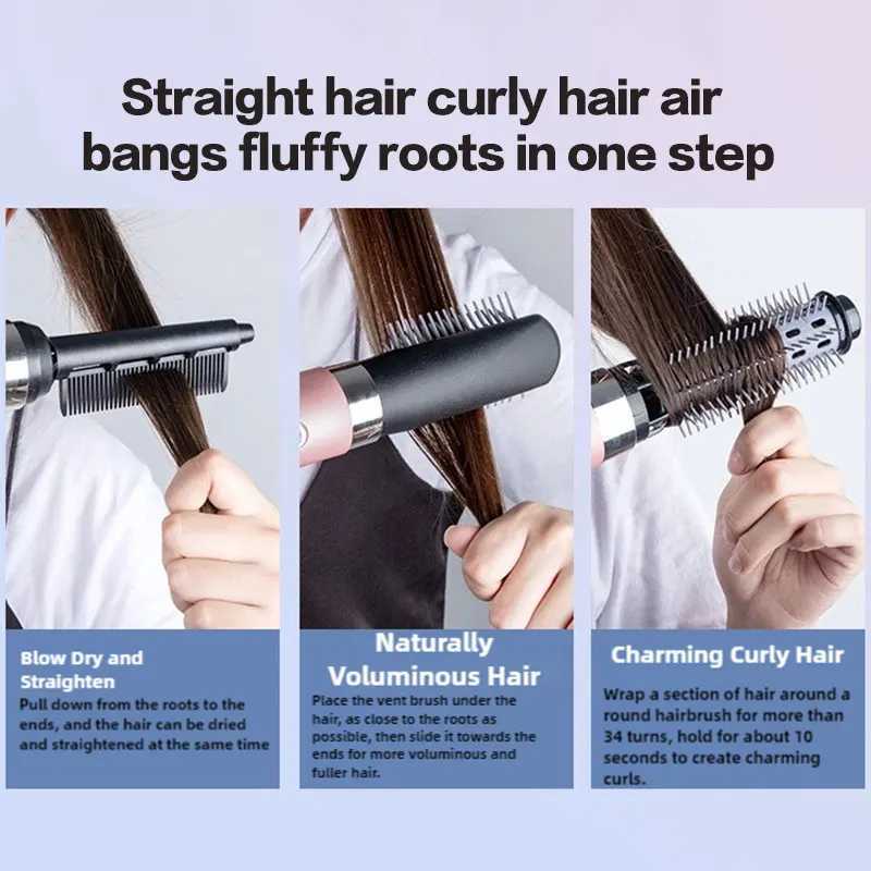 Tinsol hair dryer comb professional curling iron 3 in 1 hot air comb curling straightener roller hair dryer hair dryer brushXJ250528