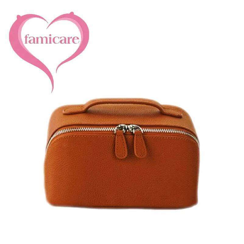 2024 New Head Layer Cowhide Wash Travel Portable Storage Bags Large Capacity Genuine Leather Cosmetic Pack Skincare Bag