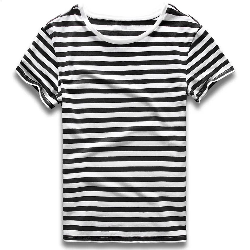 Men Striped T-Shirt Stripes Top Tees Male Fashion Short Sleeve Blue Red White Black T Shirt Costume Cosplay Party 250527