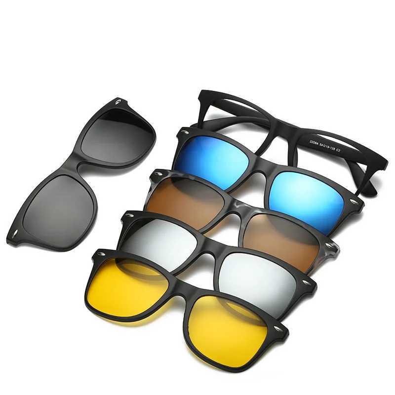 2025 TR Frame Myopia Glasses Frame Magnetic Suction Sunglasses Cover 6in1 New Polarized With Cover Mens And WomensXJ250528