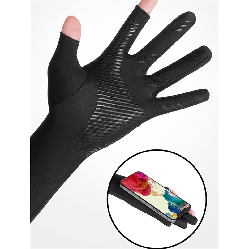 UV Protection Armsleeves with Cut Finger Sun Gloves Men Anti-slip Fishing Driving Cycling Sports Cooling Long Sleeves