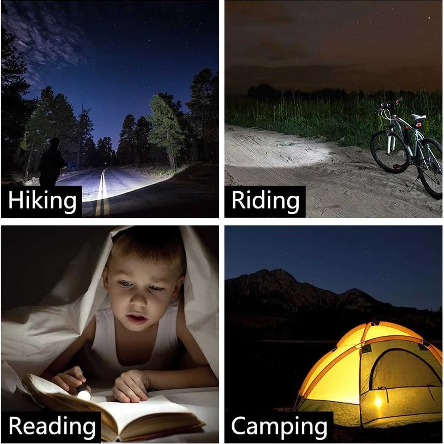 1-5 Waterproof Tactical Flashlights Portable LED Camping Lamps 3-Mode Handheld Powerful LED Torch Light Lanterns Self Defense XJ250529