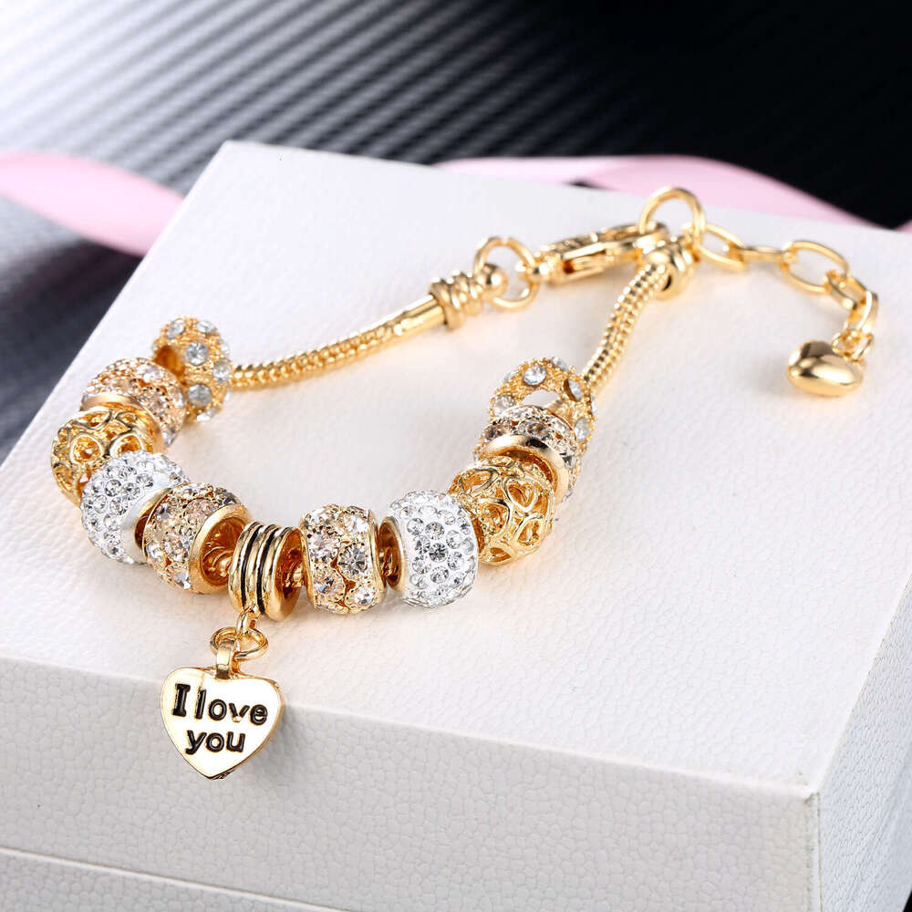 New KC Gold Pan Style Alloy Large Hole Bead Bracelet Hot Selling Jewelry