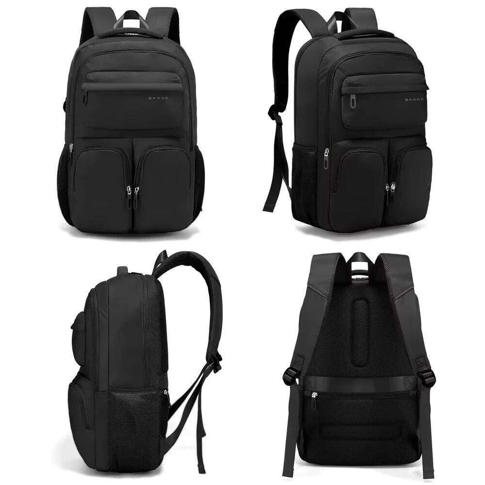 BANGE Large Capacity Men Backpacks for 15.6 Laptop Business Travel Women Backpack Waterproof School Bags with Mesh Side Pockets