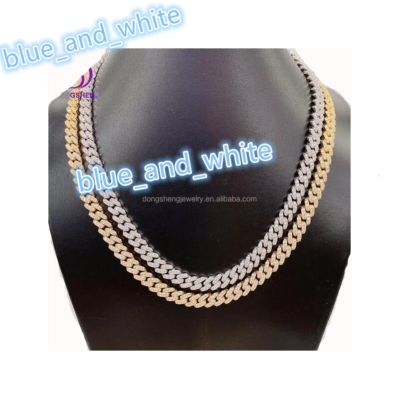 Custom Premium Jewelry 8mm Moissanite Cuban Link Chain Miami Real 925 Sterling Silver Cadena Cubana Diamond Hip Hop Jewelry