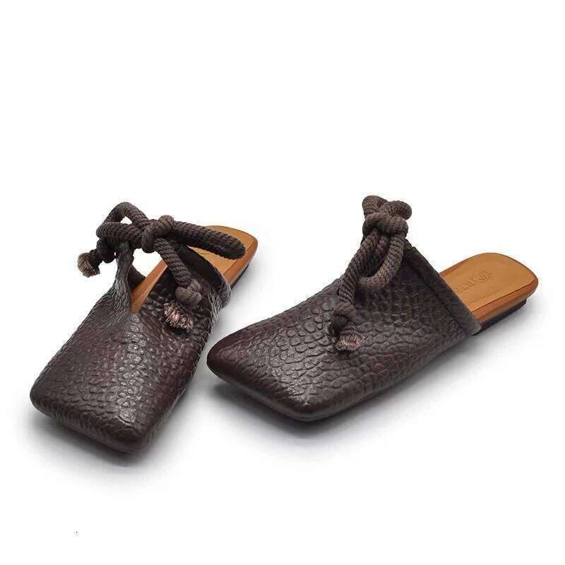 Square Toe Flats Slippers Women Designer Mules Shoes Fashion Casual Sandals 2025 Summer Slingback Flip Flops Sandalias De Mujer