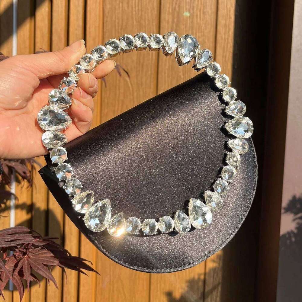 Women's Bags Designer Dia Handle Evening Bag Silk Handbag Designer Crystal Wedding Clutch Satin Shoulder Crossbody Bags For Women NEW