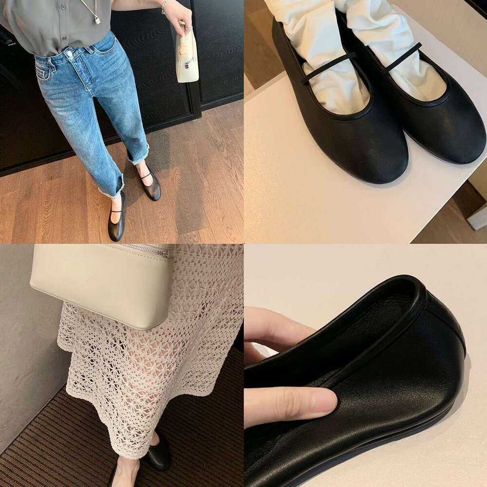 Grape Mom Style Soft Surface Round Toe Shallow Mouth One-Strap Mary Jane Women's Spring Summer New Single Grandma Shoes