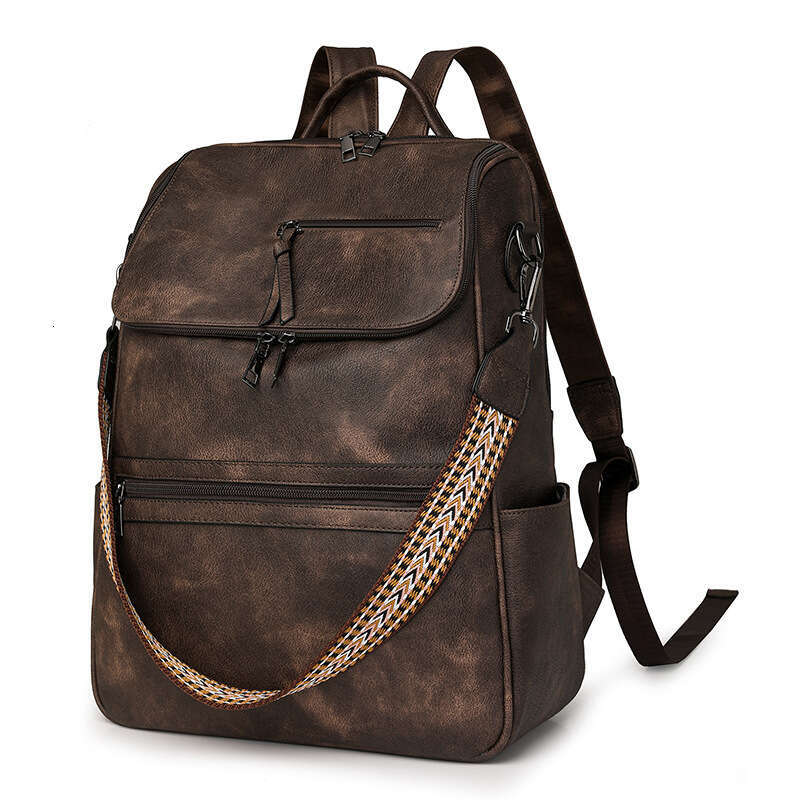 New Casual PU Lightweight Travel For Women High-End Fashion Versatile Large Capacity Ladies Backpack B5