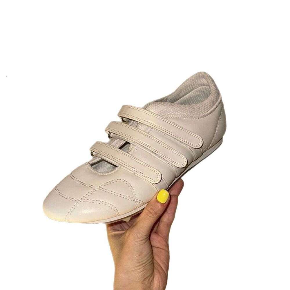 Cowhide Version ~ Korean Style Casual Sneakers with Velcro Flat Training for Women 2025 New Mary Jane Agan Shoes