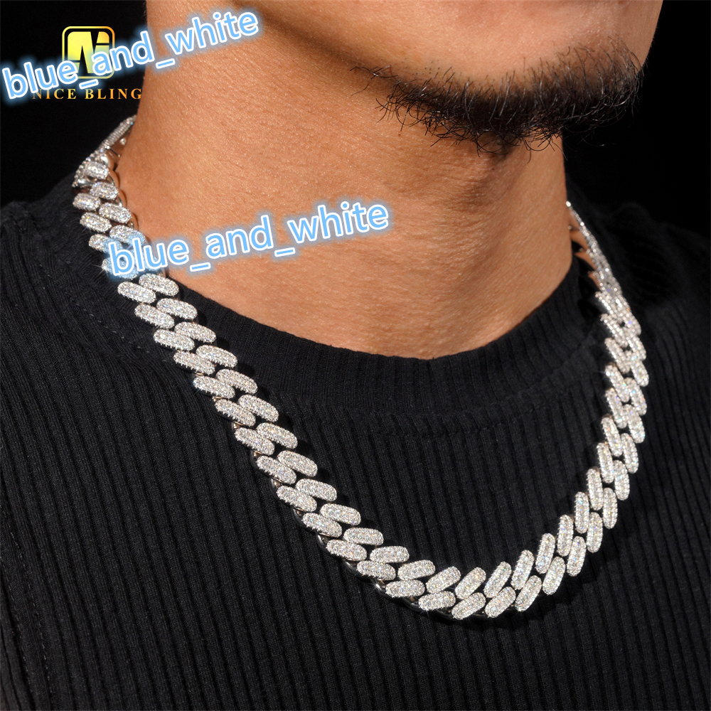Wholesale Jewelry Moissanite Hip Hop Jewelry 925 Silver VVS Necklace Iced Out Cuban Link Chain