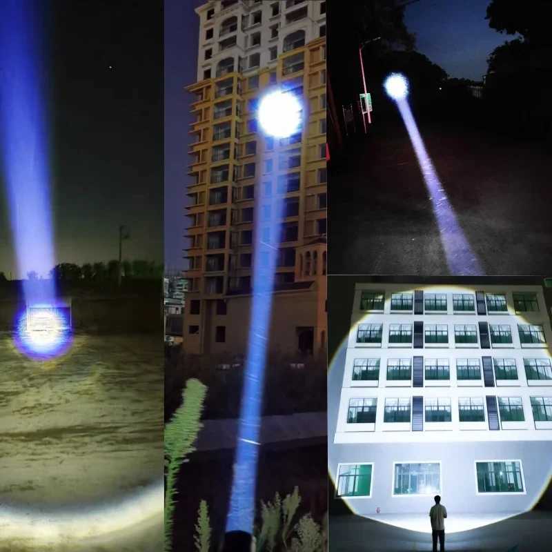 800W Ultra Powerful LED Flashlight White Laser Tactical Flash Light 26650 Rechargeable High Power Torch 2500M Camping LanternXJ250529