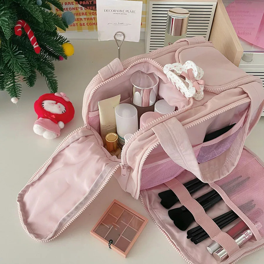 Large Capacity Cosmetic Bag Female Travel Wash Handbag Bathroom Partition Shower Makeup Pouch Unisex Toiletries Organizer 250528