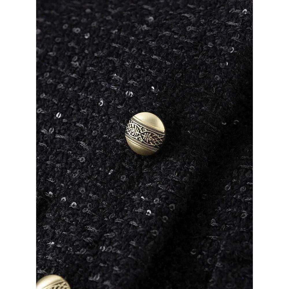 FSLE Tweed Jacket Women Autumn Short Coat Mini Skirts Temperament Two-piece Suit Design Sense Graceful Special Female Suits
