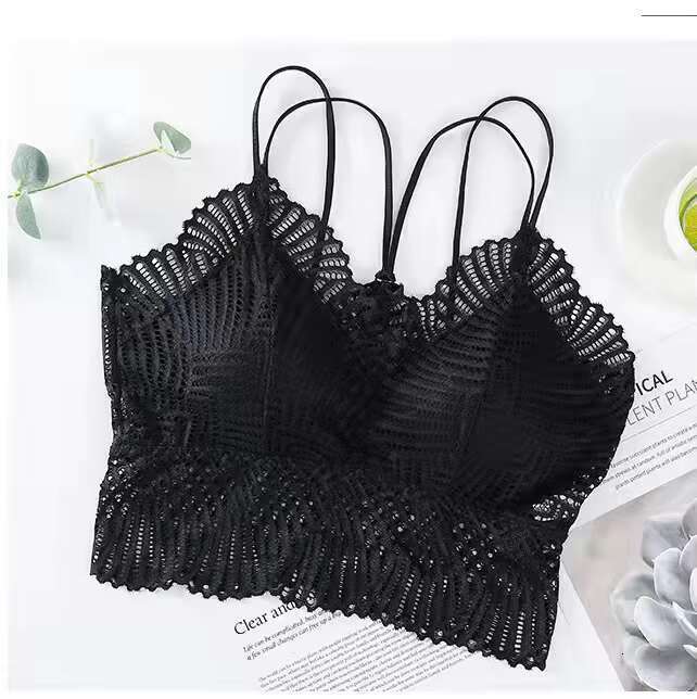 Women's Daily Wear Sexy Backless Strap Deep V Lace Bra Top