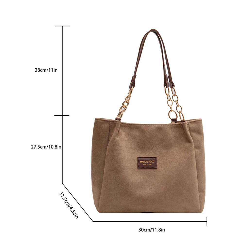 Large-Volume Suede Stylish Commuter Tote For Ladies With One Shoulder Bag