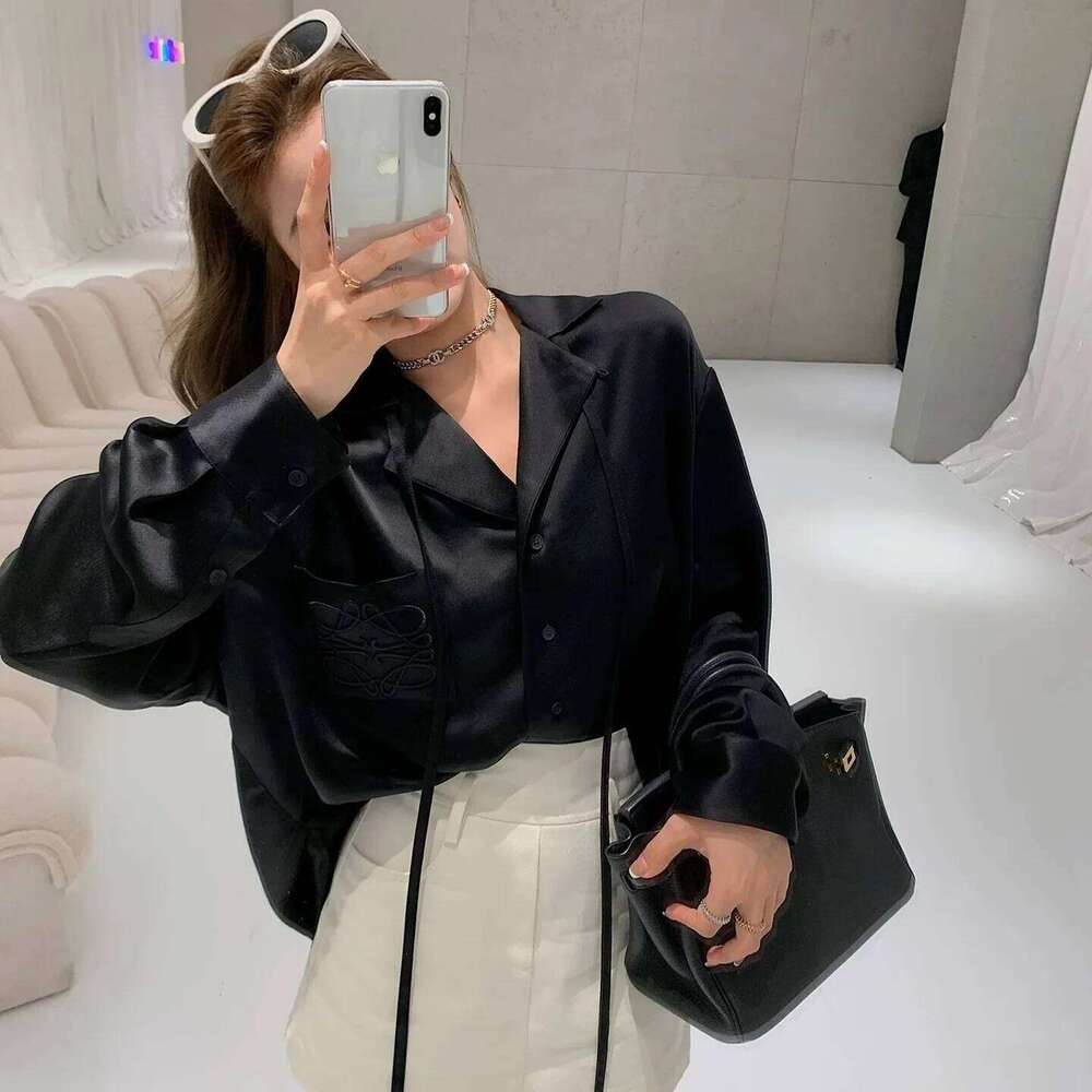Lilylikes Lowec Acid Silk Shirts Smooth Luster Embroidered Women's Button up Shirt from Mainland China